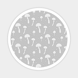 Mushroom Pattern Grey Magnet